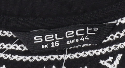 Womens UK Size 16 Select Black Tunic Blouse