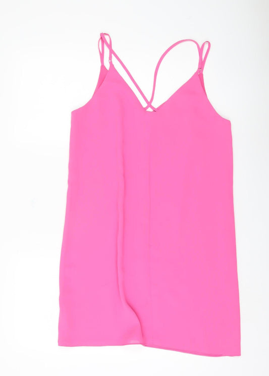 Topshop Pink Slip Dress Women Regular Size 12