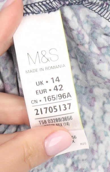 Womens UK Size 14 Marks and Spencer Multicoloured Basic Blouse