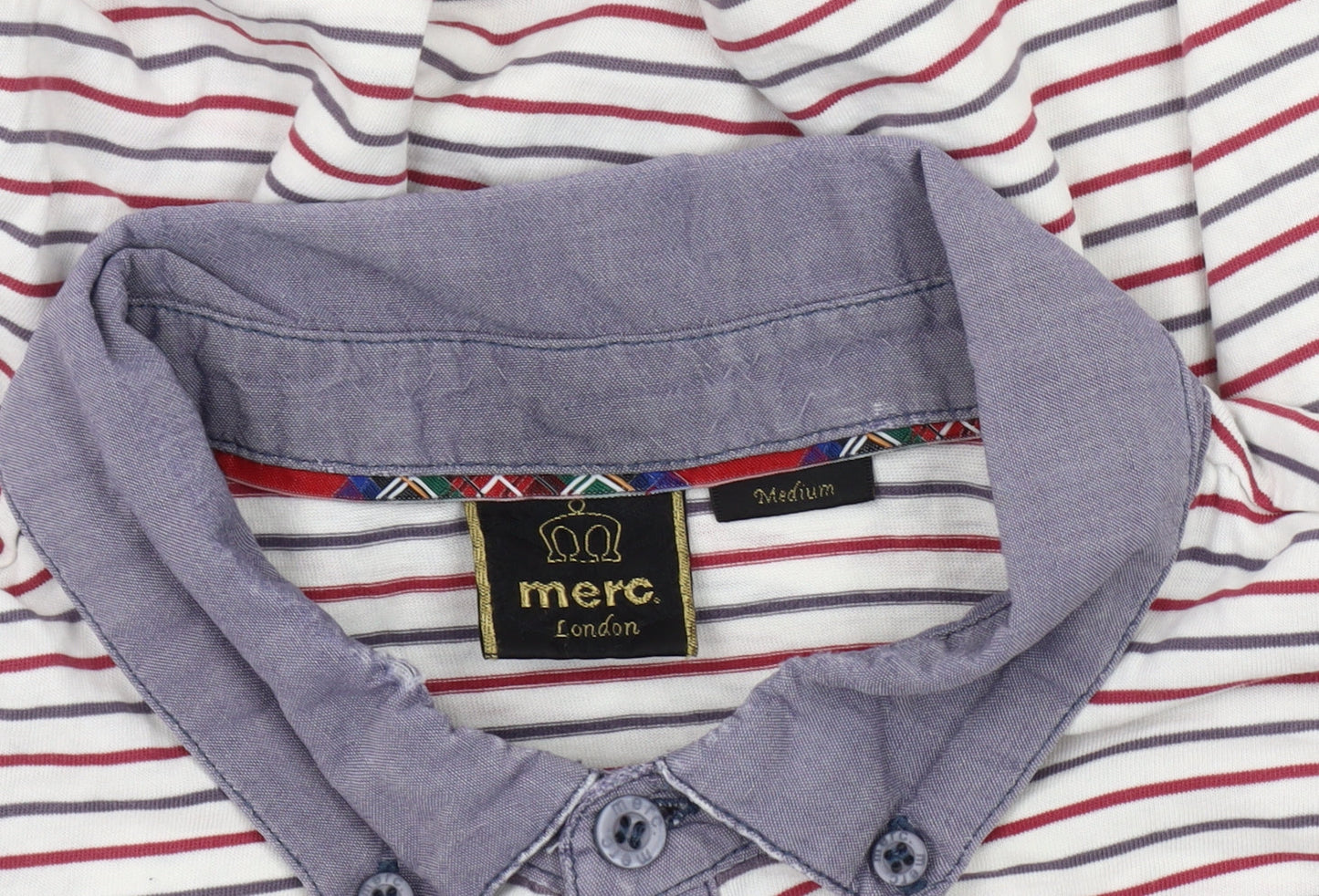 Merc London Men's Striped Polo Shirt Medium