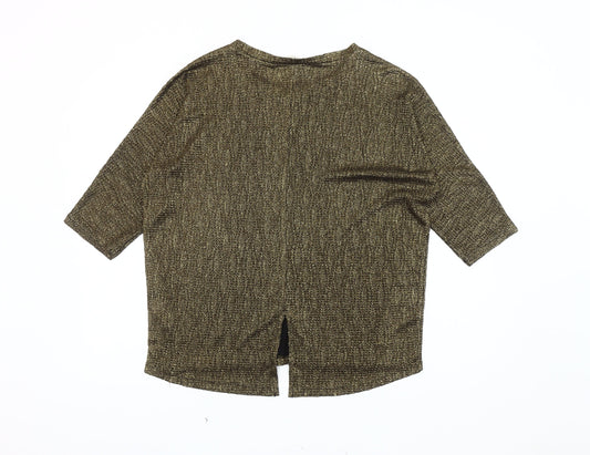 Womens UK Size L Oasis Gold Basic Blouse