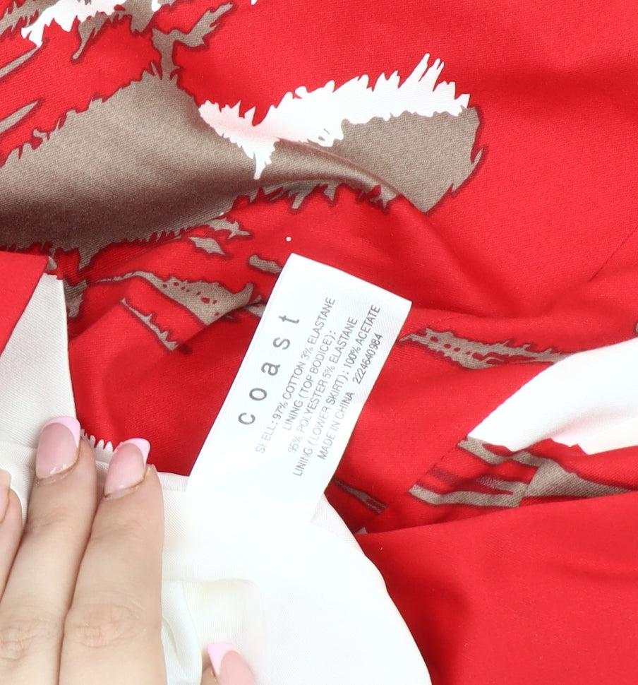 Coast Women's Multicoloured A-Line Floral Dress Size 14