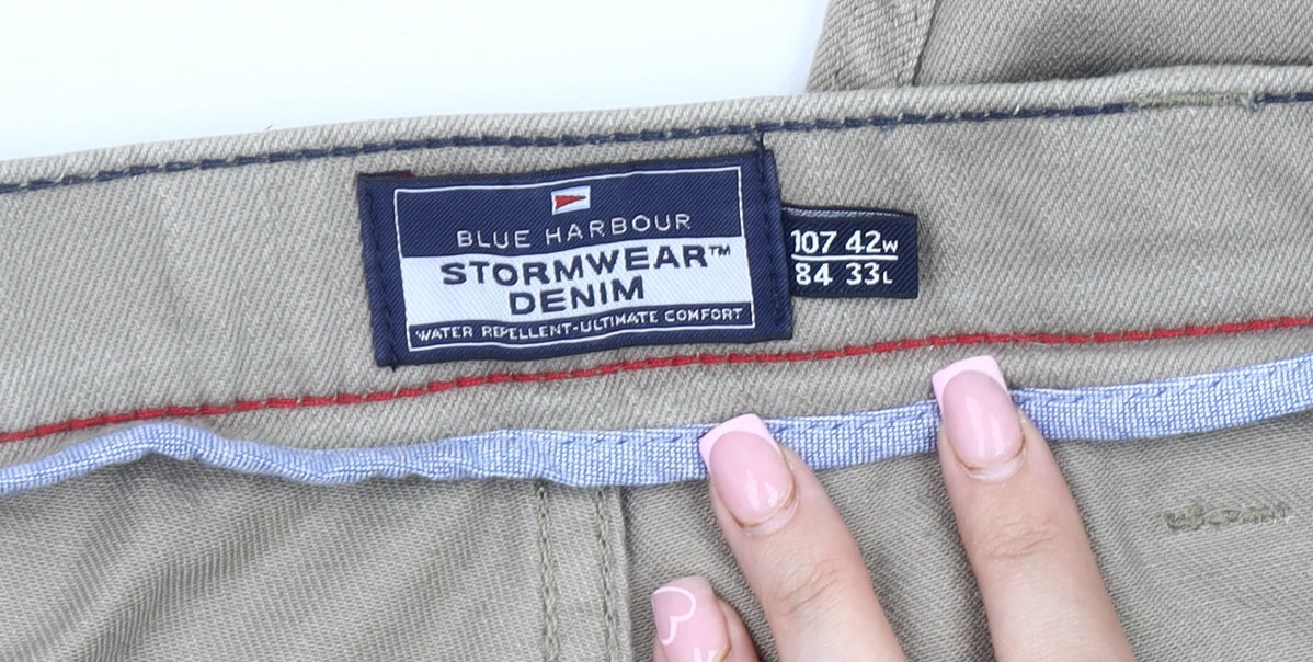 Marks and Spencer Men's Beige Straight Jeans 42