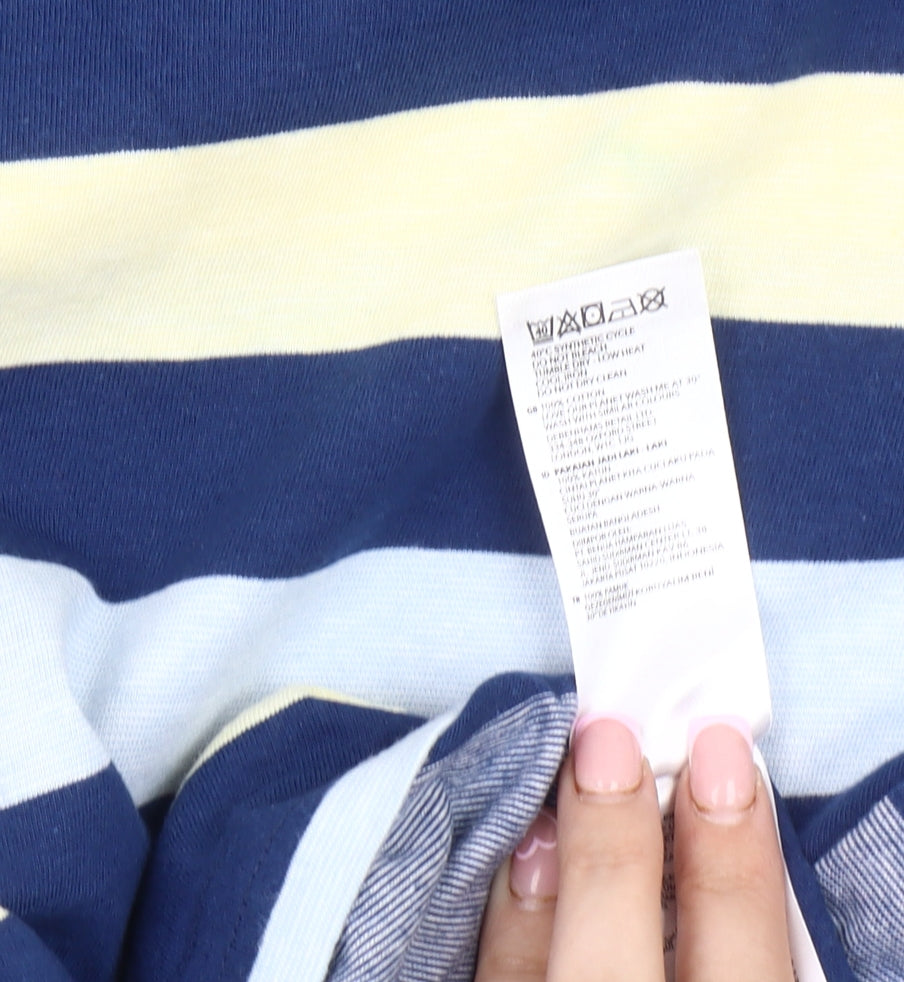 Maine New England Men's Blue Striped T-Shirt 2XL