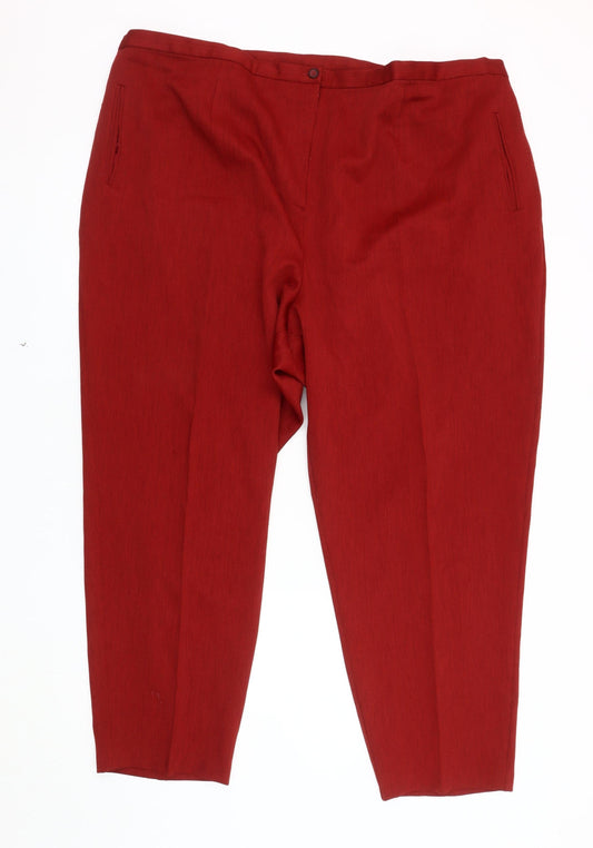 Womens UK Size 30 essence Relaxed Fit Casual Workwear Red Trousers