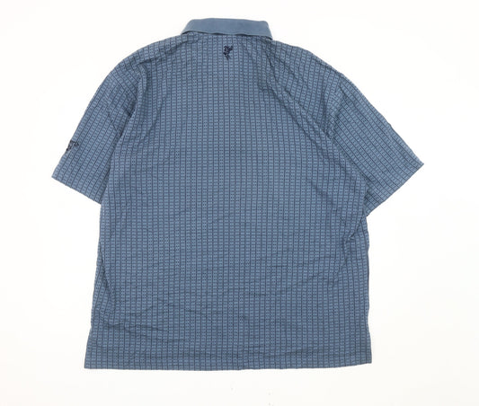 Ashworth Men's Blue Geometric Polo Shirt XL