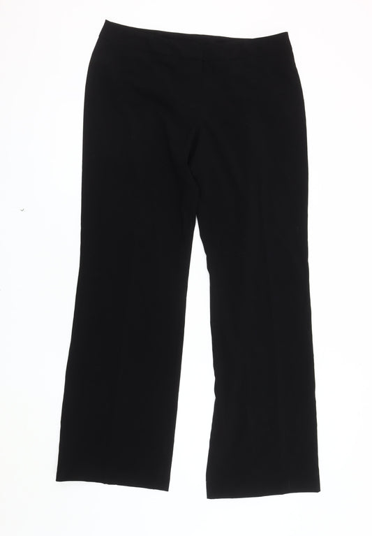 Womens UK Size 14 Debenhams Regular Fit Black Trousers