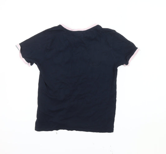 Jack Wills Women Blue Ringer T-Shirt Size 14