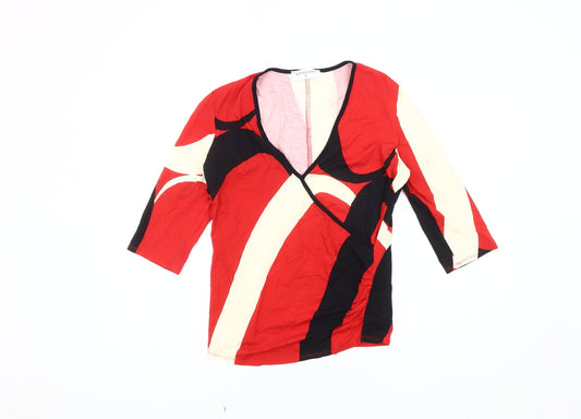 Womens UK Size 12 Just Elegance Multicoloured Wrap Blouse