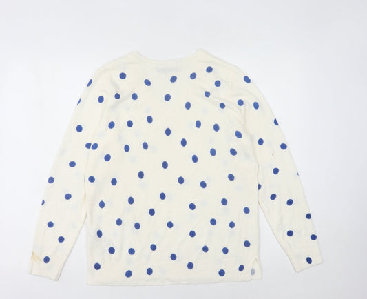 Womens UK Size 14 Marks and Spencer White Pullover Jumper