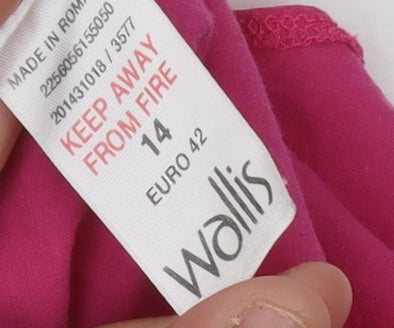 Womens UK Size 14 Wallis Pink Button-Up