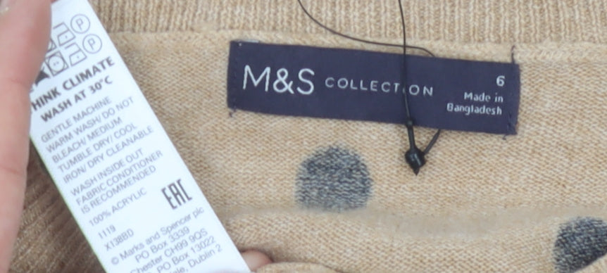 Womens UK Size 6 Marks and Spencer Beige Pullover Jumper