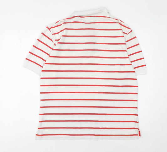 Lonsdale Men's Red Striped Polo Shirt - Size L