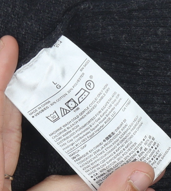 GAP Men's Black Cotton Pullover Jumper L