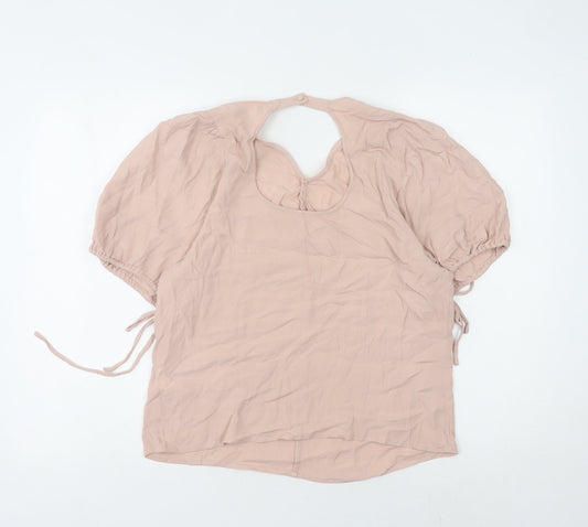 Womens UK Size M H&M Beige Basic Blouse