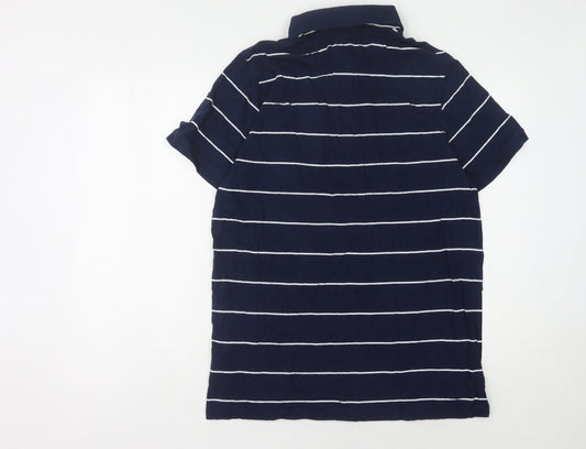 Lee Cooper Men's XL Blue Striped Polo Shirt