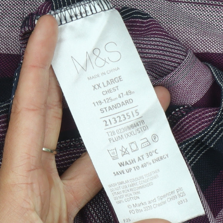 Marks and Spencer Men's XL Multicoloured Striped Polo