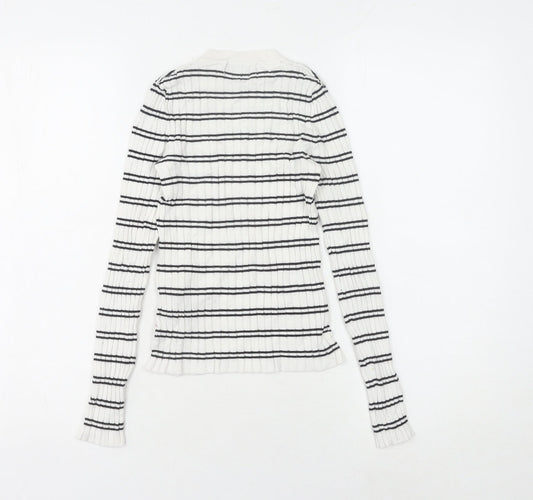 Womens UK Size XS Bershka White Pullover Jumper