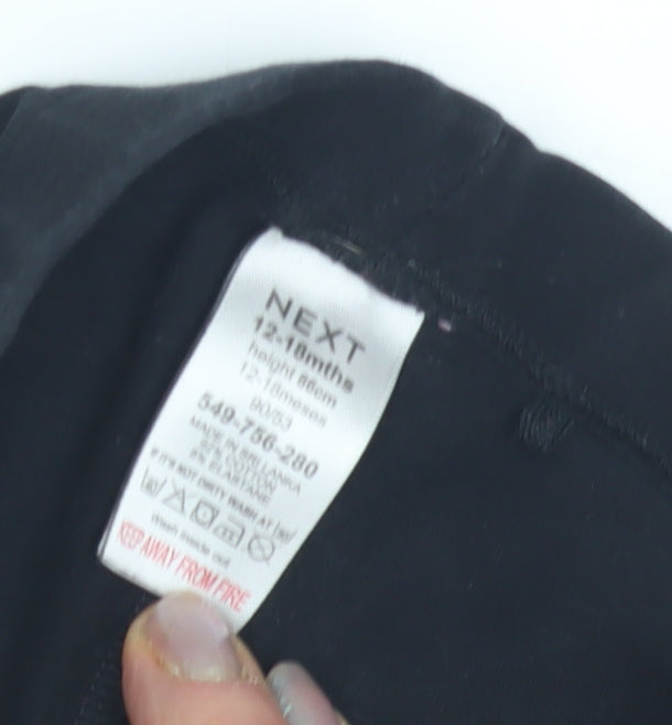 Next Girls Black Ankle Leggings, 9 Months, Elastic Waist