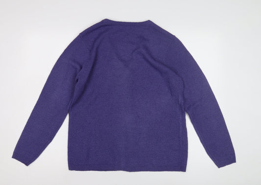 Womens UK Size S BM Purple Cardigan Jumper