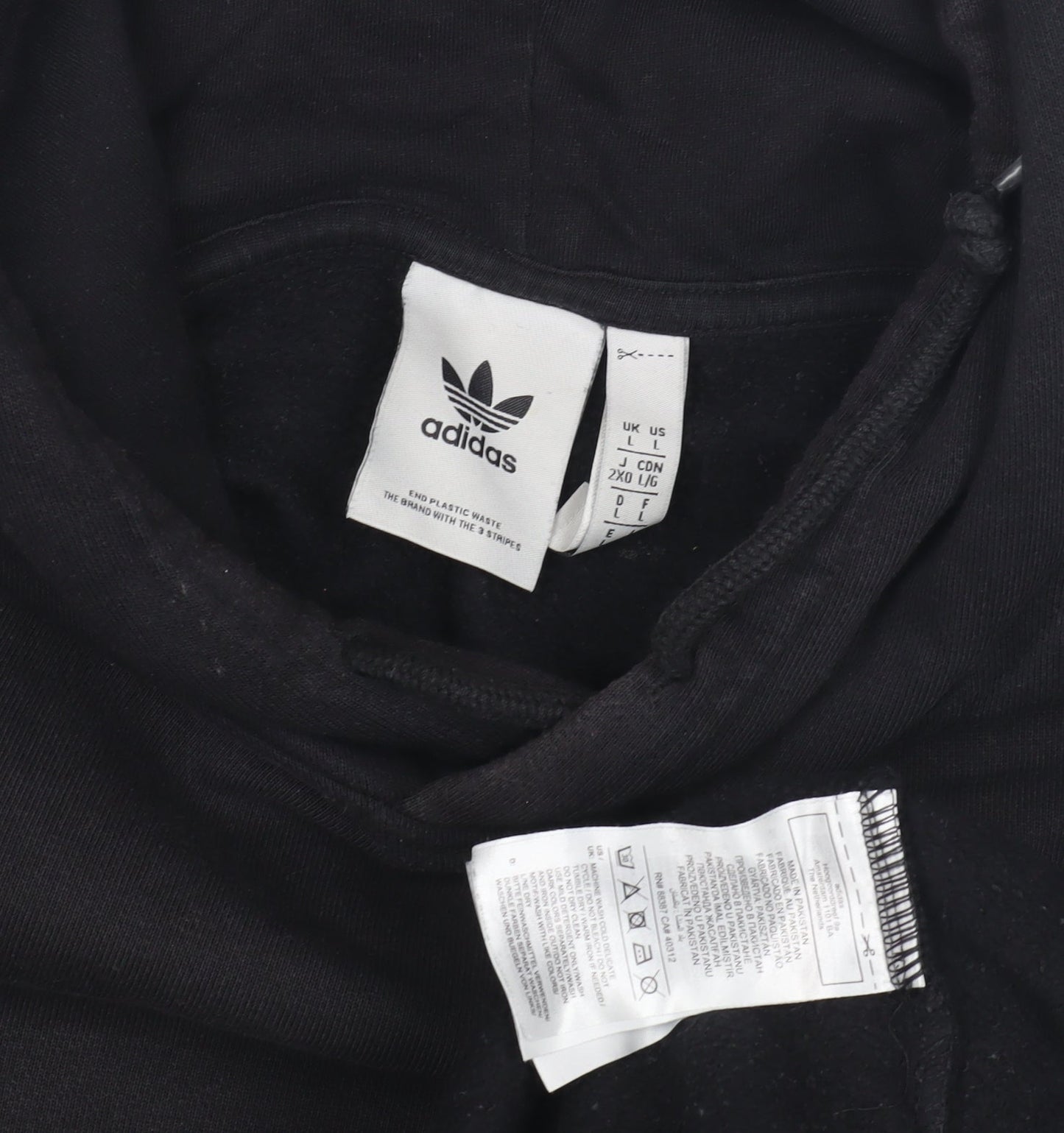 Adidas Men's Black Pullover Hoodie - L, Logo