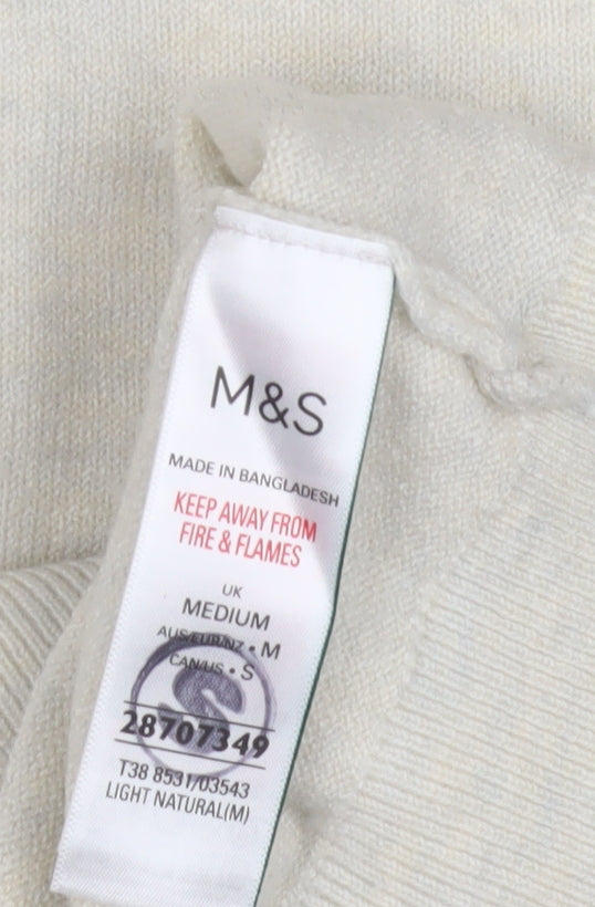Womens UK Size M Marks and Spencer Ivory Pullover Jumper