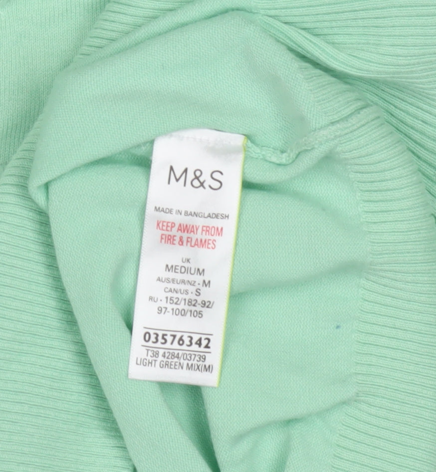 Womens UK Size M Marks and Spencer Green Pullover Jumper