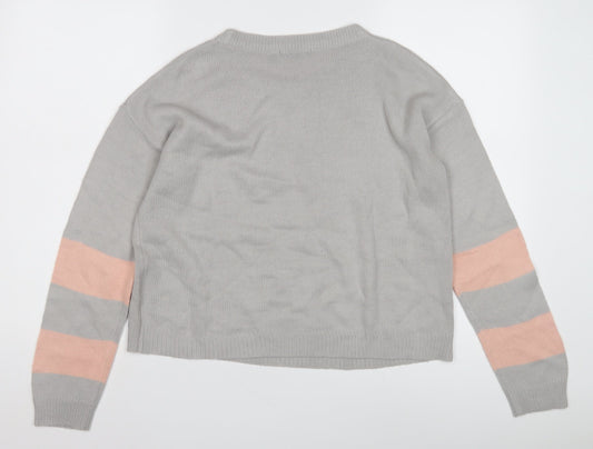 Womens UK Size XS Brave Soul Grey Pullover Jumper
