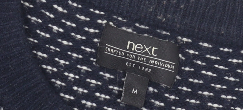 Next Men's Blue Waffle-Knit Pullover Jumper M