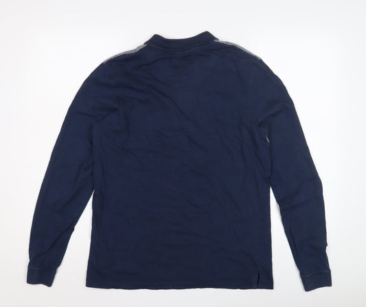 CORE by Jack & Jones Men's Polo Long Sleeve - Blue/Grey - L