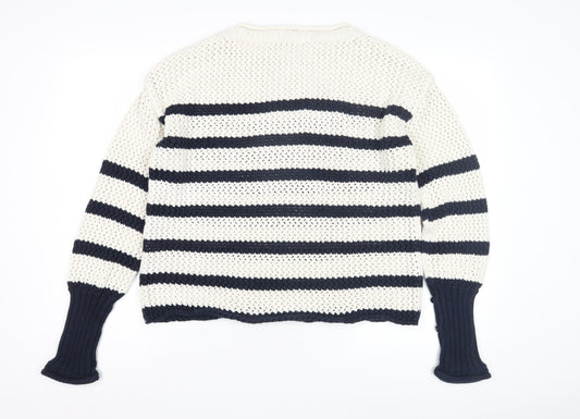 Womens UK Size XS Zara White Pullover Jumper