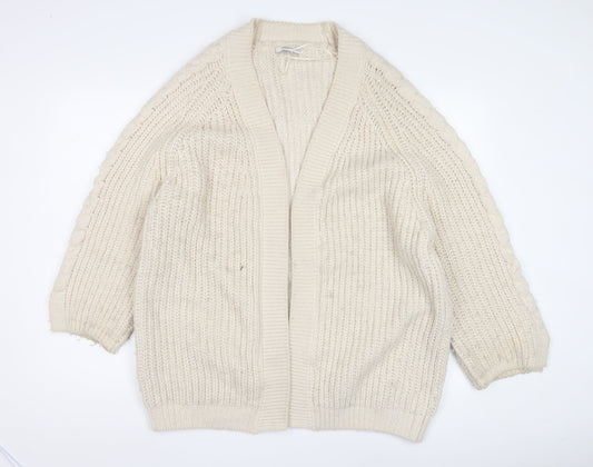 Womens UK Size 8 Mango Beige Cardigan Jumper