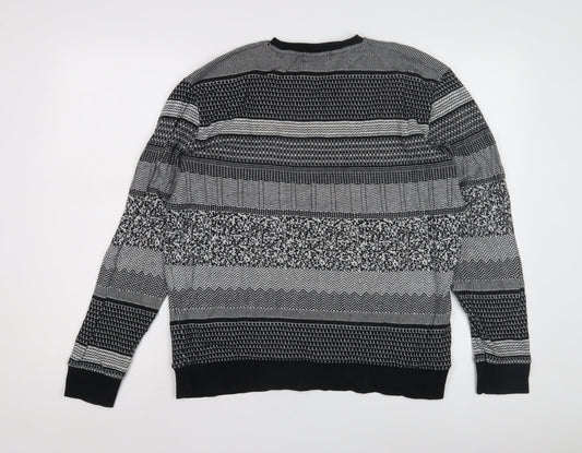 Topman Men's Black Pullover Jumper M Retro Knit