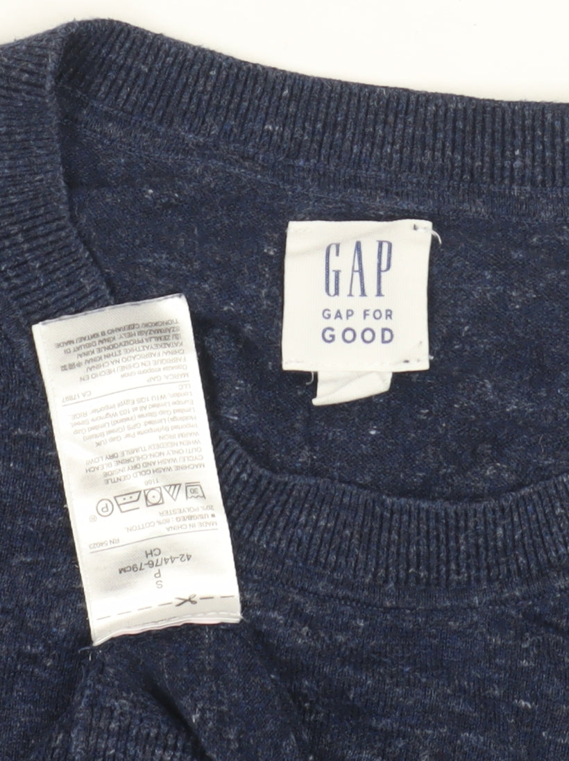 Gap Men's Blue Cotton Pullover Jumper Size S