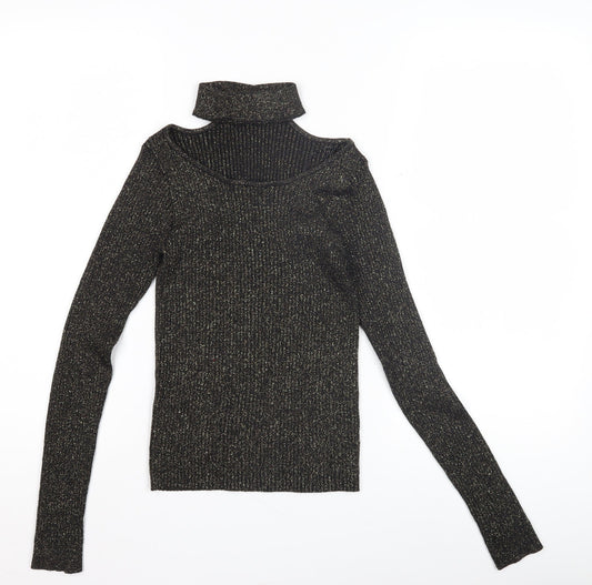 Womens UK Size S Divided Black Pullover Jumper
