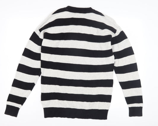 Next Men's Black Striped XS Pullover Jumper