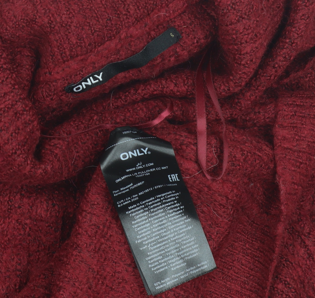 Womens UK Size S Only Red Pullover Jumper