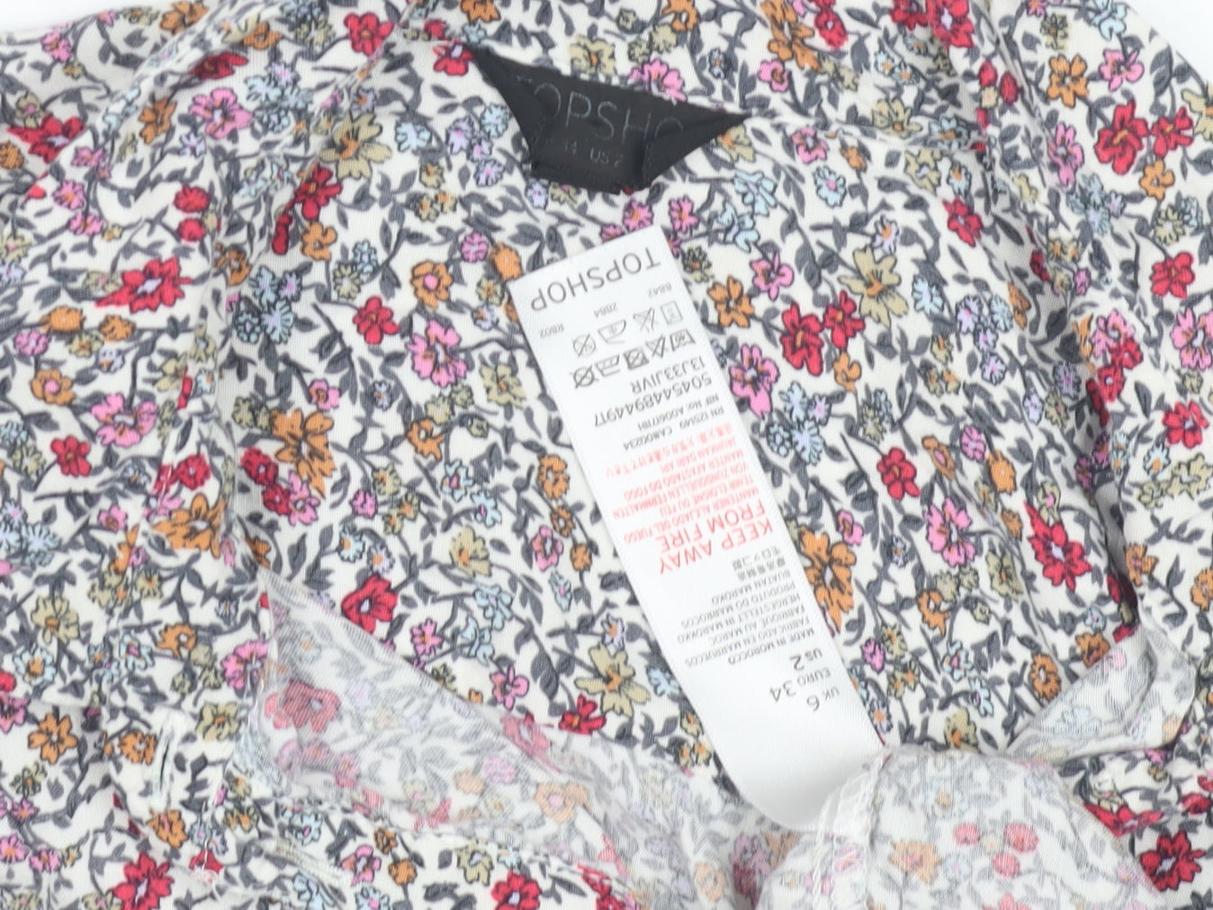 Womens UK Size 6 Topshop Multicoloured Blouse