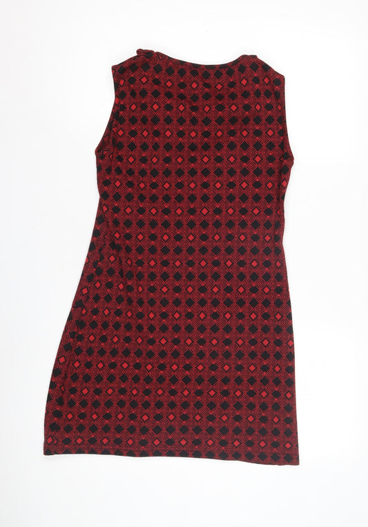 Select Women's Red Argyle Shift Dress Size 10