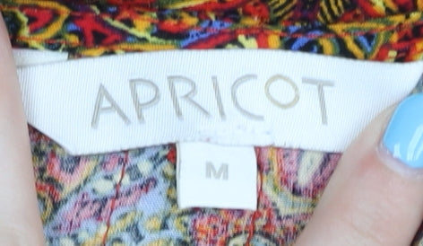 Womens UK Size M Apricot Multicoloured Basic T-Shirt