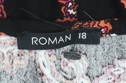Womens UK Size 18 Roman Multicoloured Basic Blouse