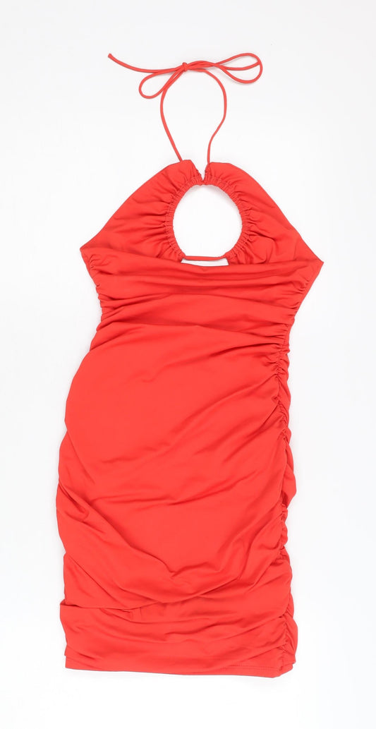 Oh Polly Red Halter Sleeveless Dress Women's Size 6