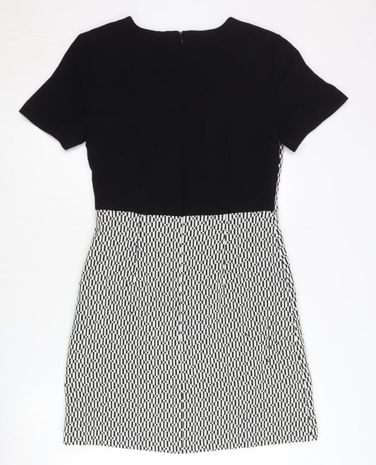 Oasis Women’s Black Geometric Bodycon Dress Size 12