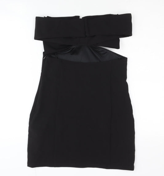 Zara Women's Black Off Shoulder Cocktail Dress L