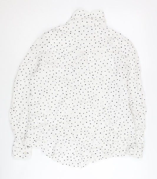 John Lewis Women's White Polka Dot Blouse Size 12