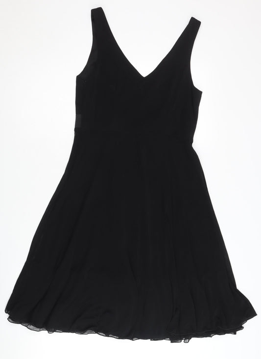 Next Women's Black V-Neck Dress Size 10