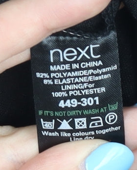 Next Women's Black V-Neck Dress Size 10