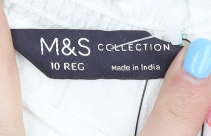 Womens UK Size 10 Marks and Spencer White Blouse