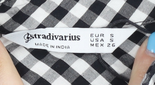Womens UK Size S Stradivarius Black Button-Up
