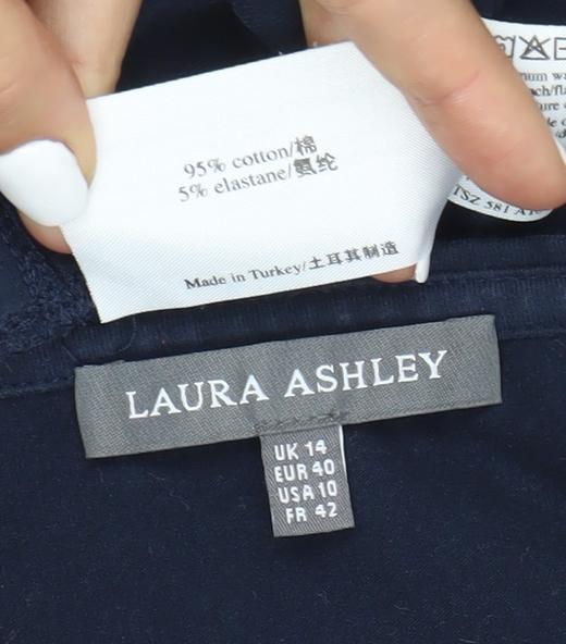 Laura Ashley Women's Blue 3/4 Sleeve Top Size 14